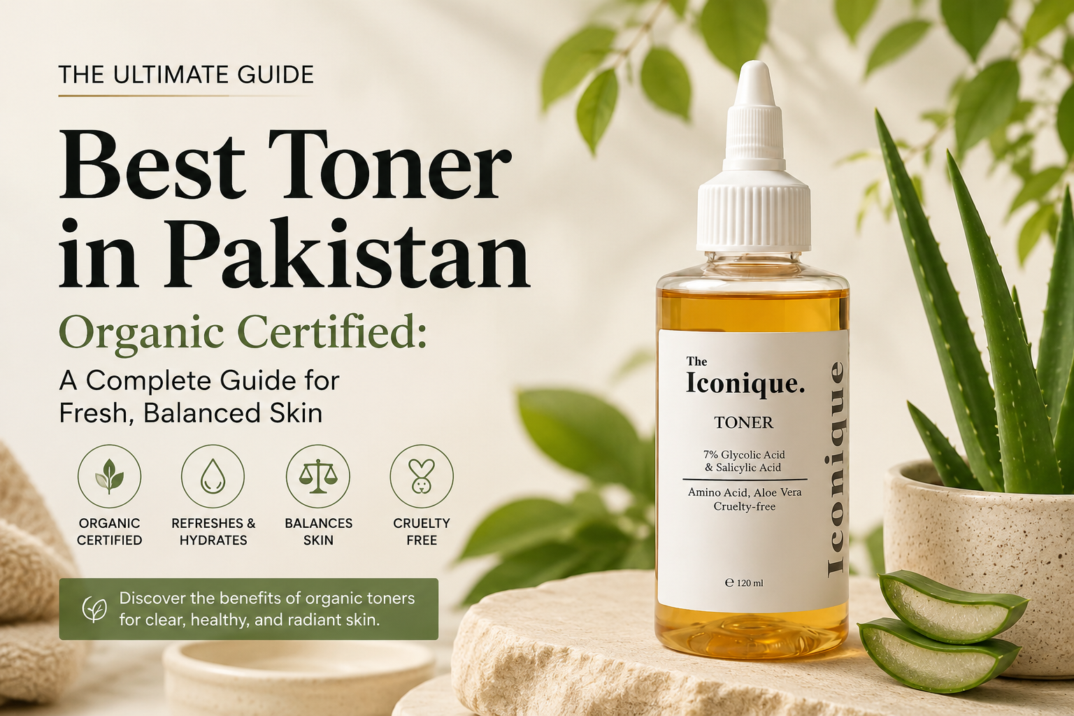 Best toner in Pakistan organic certified guide by The Iconique for fresh balanced skin