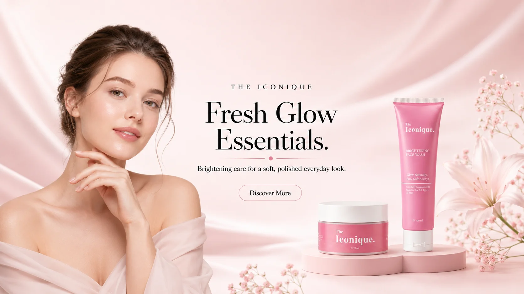 The Iconique fresh glow essentials hero banner